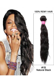 18” Water Wave Brazilian Remy Hair Weave Weft Human Hair Extensions-#1B Natural Black 18” Water Wave Brazilian Remy Hair Weave Weft Human Hair Extensions-#1B Natural Black